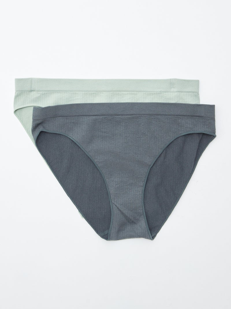 Lot de 2 culottes unies Vert - Kiabi