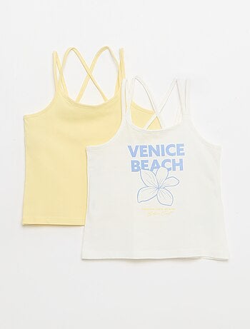 Lot de 2 débardeurs dont 1 imprimé