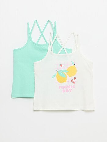 Lot de 2 débardeurs dont 1 imprimé