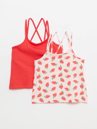 Lot de 2 débardeurs dont 1 imprimé