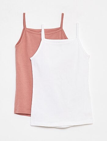 Lot de 2 débardeurs en coton stretch