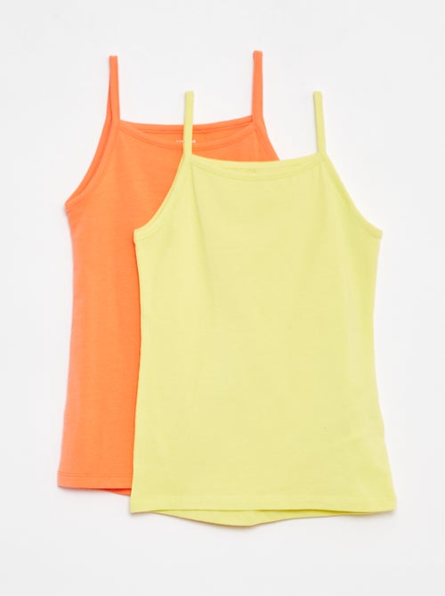 Lot de 2 débardeurs en coton stretch - Kiabi