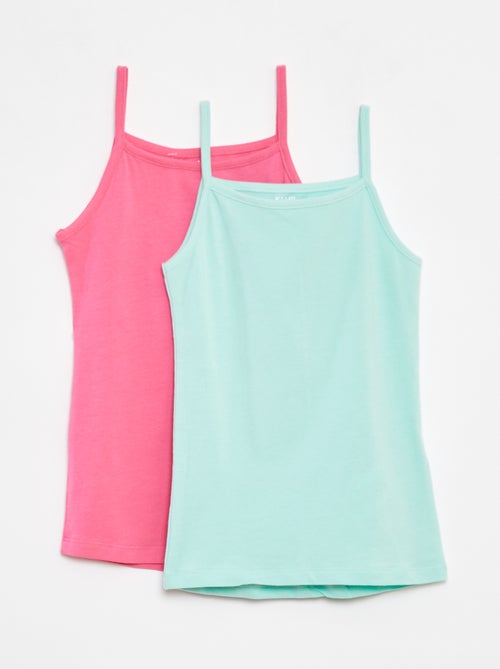 Lot de 2 débardeurs en coton stretch - Kiabi