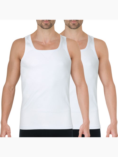 Lot de 2 débardeurs homme coton bio athena - Kiabi Lot de 2 débardeurs homme coton bio athena - Kiabi