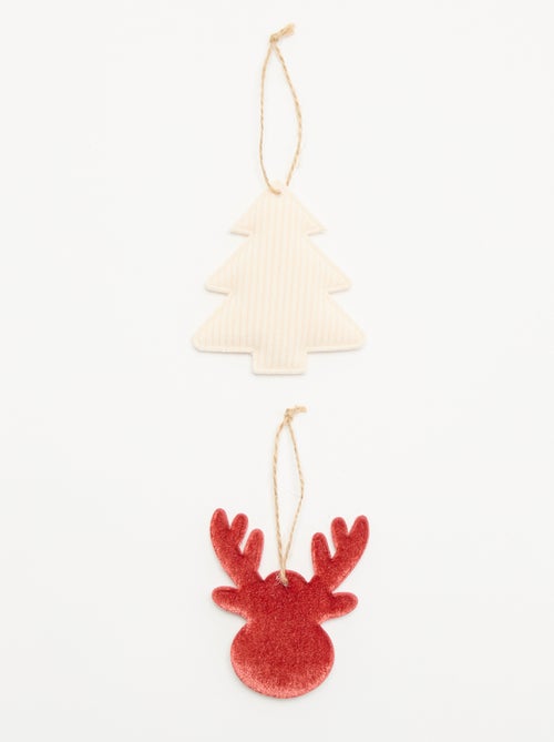 Lot de 2 décorations de Noël en feutrine - Kiabi Lot de 2 décorations de Noël en feutrine - Kiabi