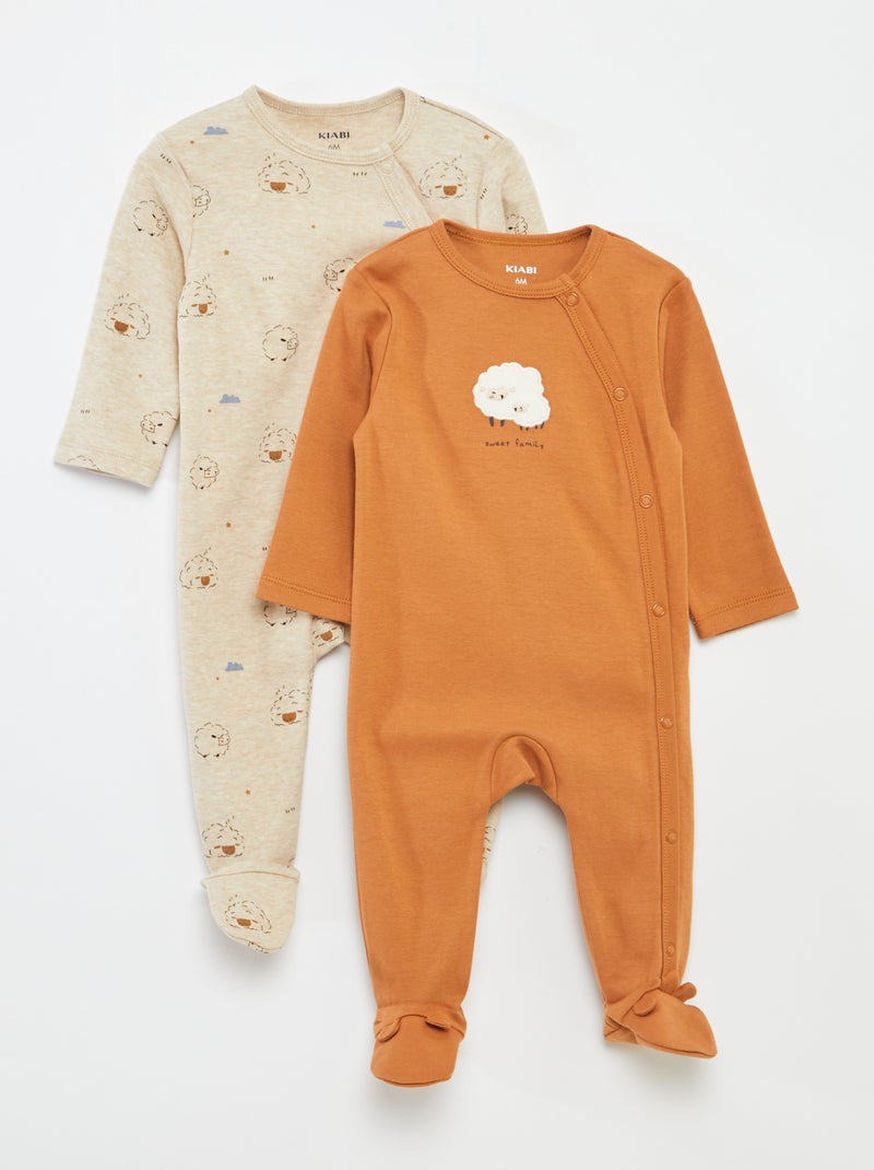 Lot de 2 dors bien avec pieds et ouverture pressionnée Beige - Kiabi