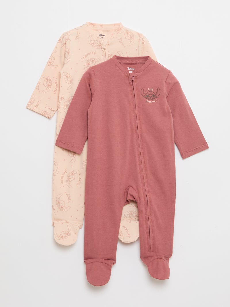 Lot de 2 dors-bien zippés léger 'Stitch' Rose - Kiabi