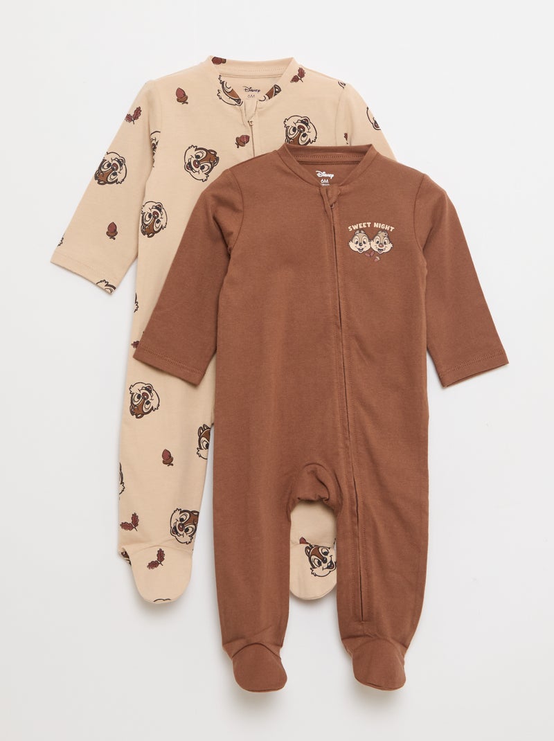 Lot de 2 dors-bien zippés léger 'Tic&Tac' Beige/marron - Kiabi