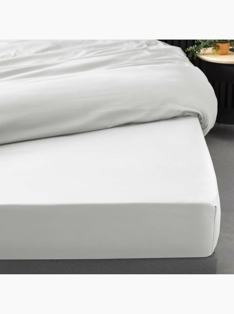 Lot de 2 drap housse percale de coton 78fils ultra doux Blanc - Kiabi