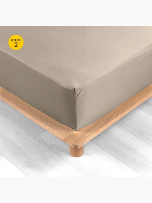 Lot de 2 drap housse percale de coton 78fils ultra doux - Kiabi Lot de 2 drap housse percale de coton 78fils ultra doux - Kiabi