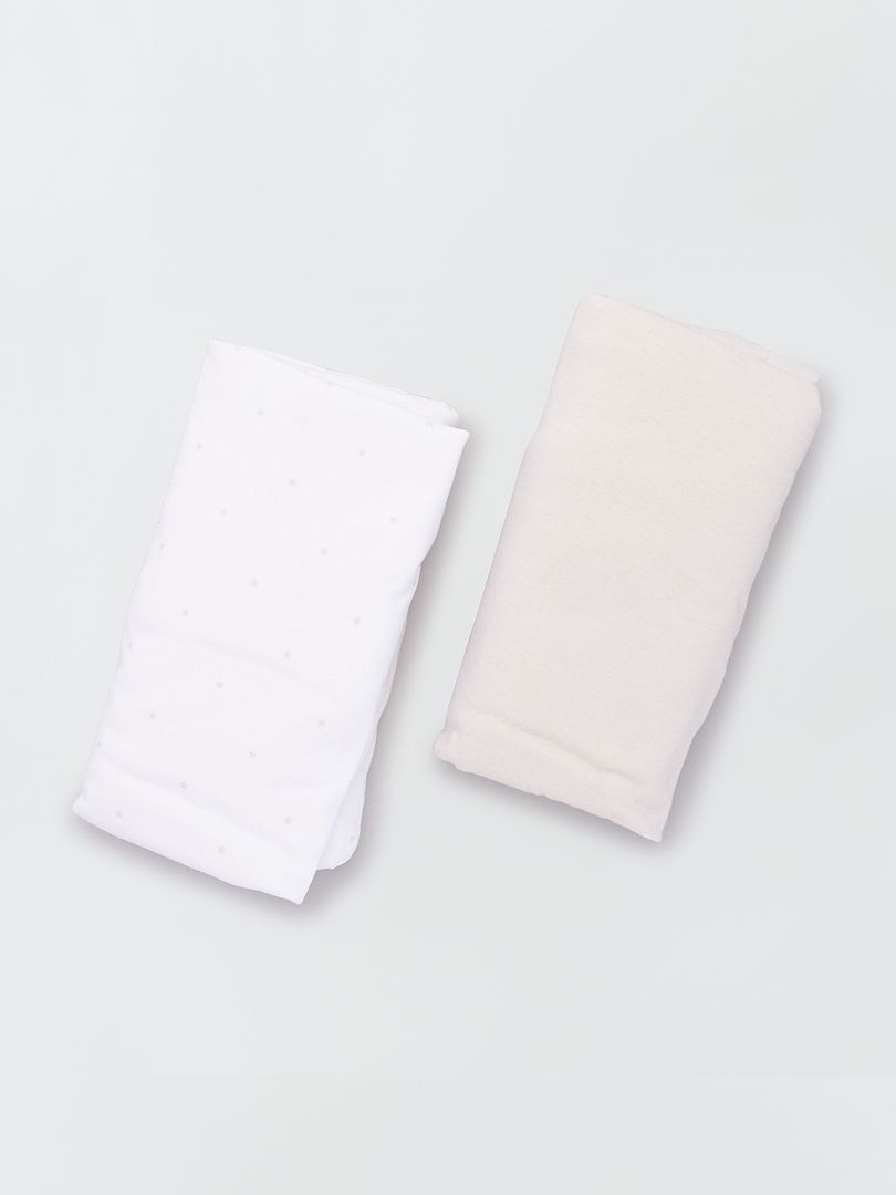 Lot de 2 draps housse 60 x 120 cm blanc - Kiabi