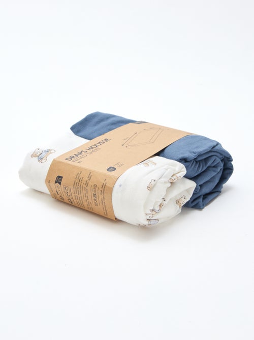 Lot de 2 draps housse en coton - Kiabi