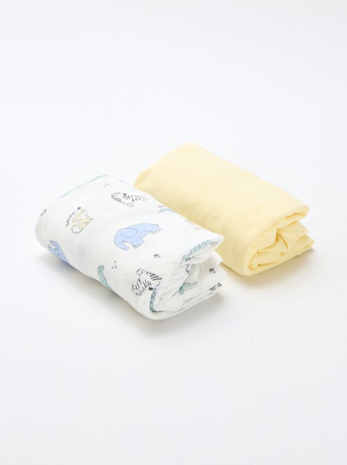 Lot de 2 draps housse en coton - Kiabi