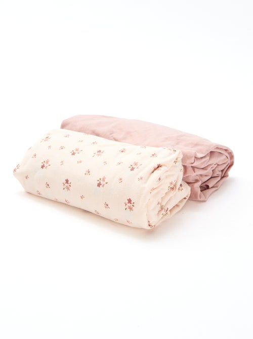Lot de 2 draps housse en coton - Kiabi
