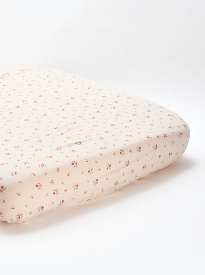 Lot de 2 draps housse en coton Rose - Kiabi