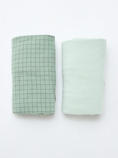 Lot de 2 draps housse en coton - Kiabi