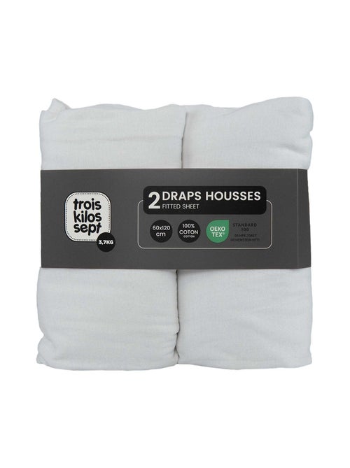 Lot de 2 draps-housses lit bébé - Kiabi Lot de 2 draps-housses lit bébé - Kiabi