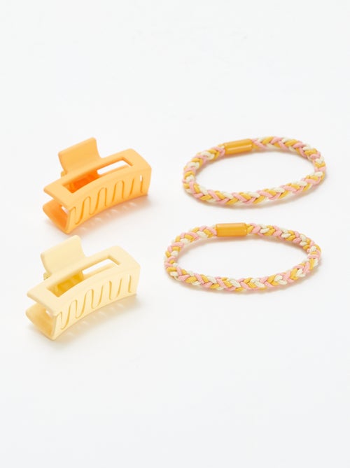 Lot de 2 élastiques + 2 pinces - Kiabi