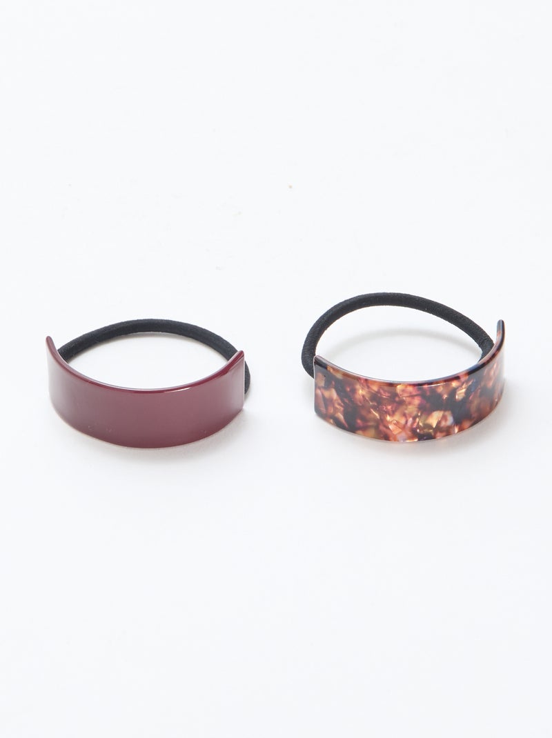 Lot de 2 élastiques avec bijoux Rouge - Kiabi