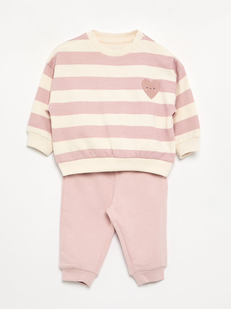 Lot de 2 ensembles 2 pièces - sweat + pantalon Blanc - Kiabi
