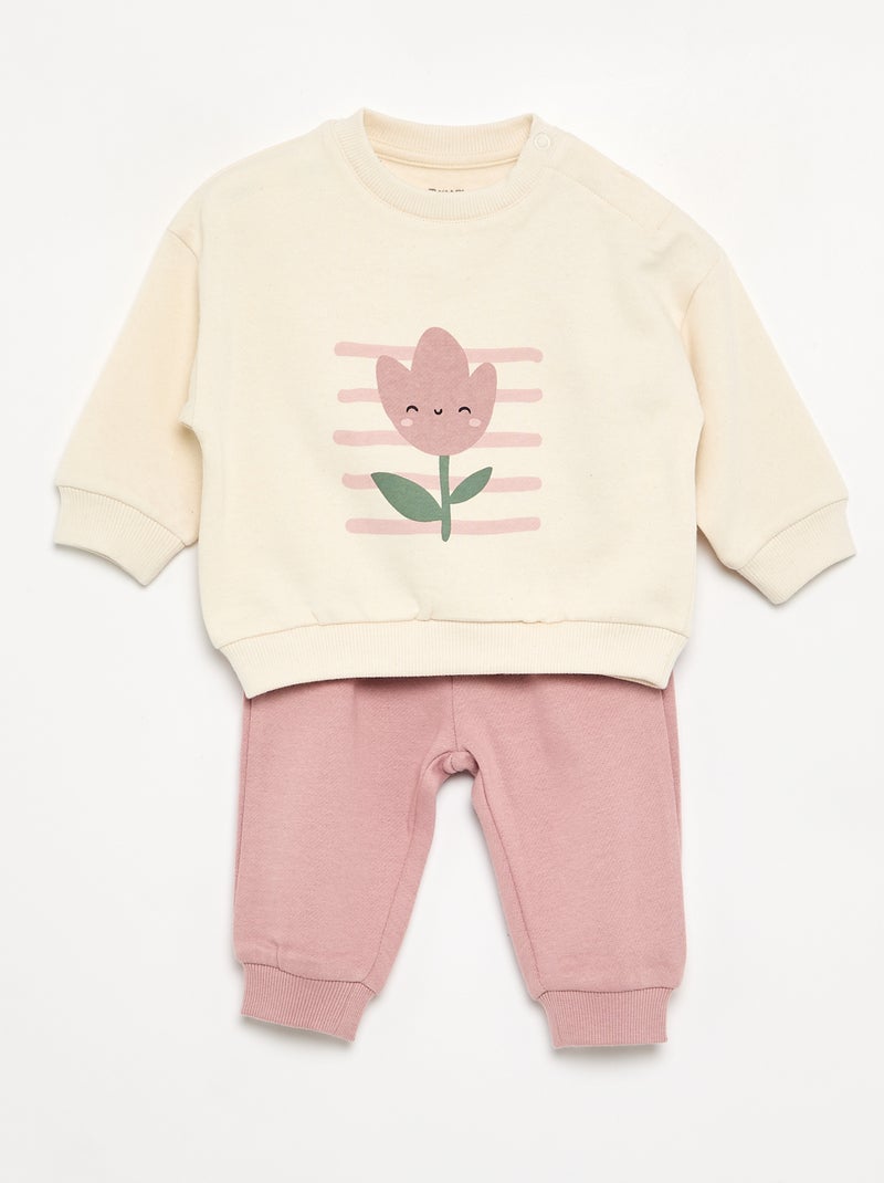 Lot de 2 ensembles 2 pièces - sweat + pantalon Blanc - Kiabi