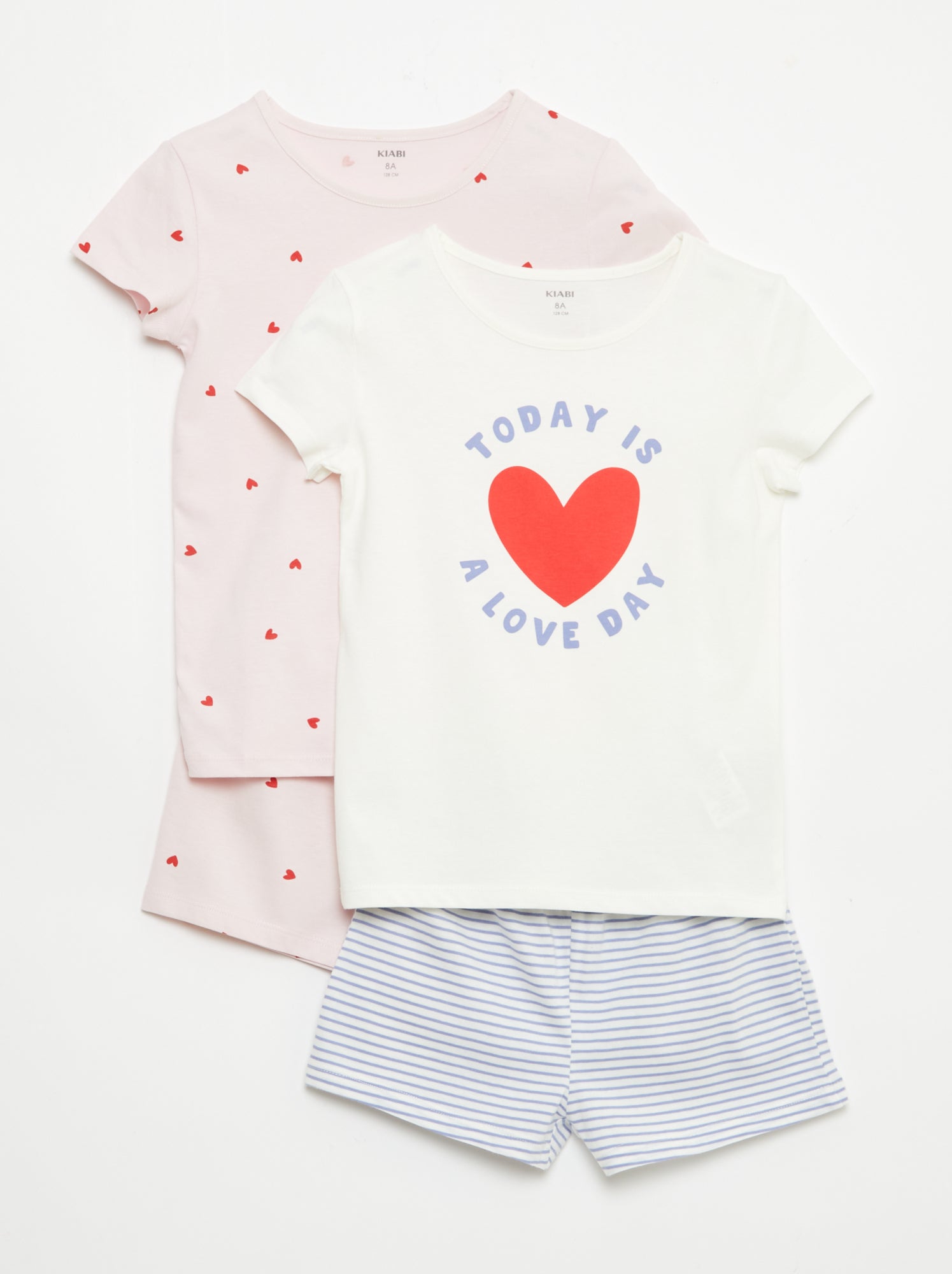 Lot de 2 ensembles de pyjama court en jersey coton