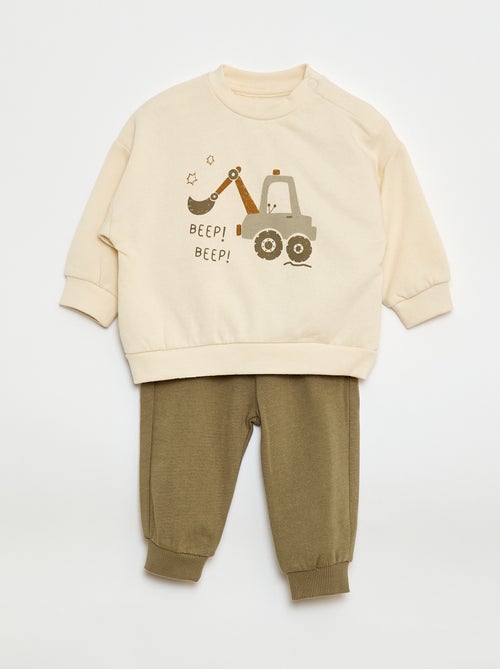 Lot de 2 ensembles pull + pantalon en coton - Kiabi