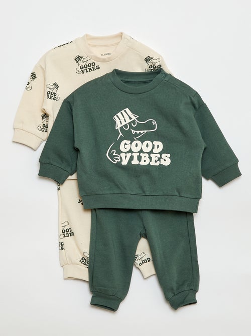 Lot de 2 ensembles pull + pantalon en coton - Kiabi