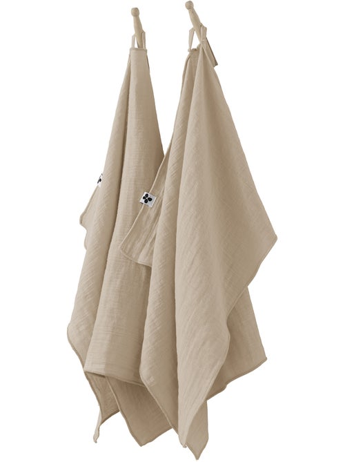 Lot de 2 essuie-mains – double gaze de coton – gaïa - Kiabi Lot de 2 essuie-mains – double gaze de coton – gaïa - Kiabi
