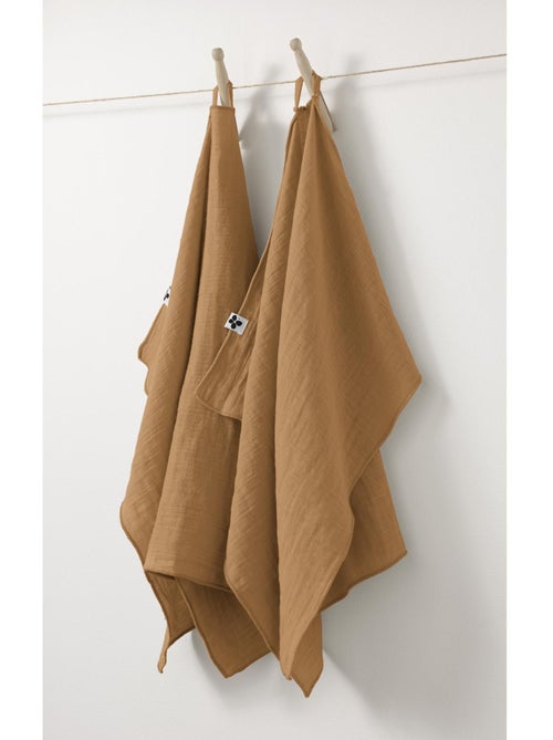 Lot de 2 essuie-mains – double gaze de coton – gaïa - Kiabi Lot de 2 essuie-mains – double gaze de coton – gaïa - Kiabi