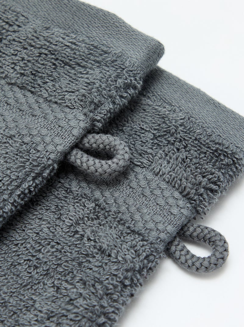 Lot de 2 gants de toilette - Kiabi Home Gris - Kiabi
