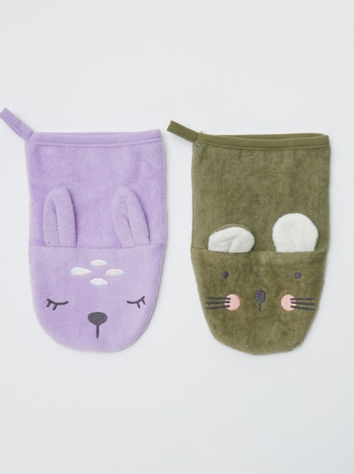 Lot de 2 gants de toilette enfant - Kiabi Home - Kiabi Lot de 2 gants de toilette enfant - Kiabi Home - Kiabi