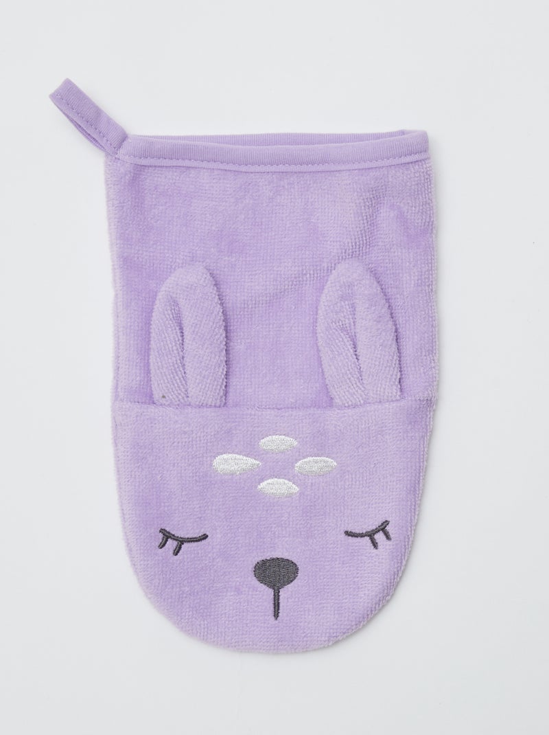 Lot de 2 gants de toilette enfant - Kiabi Home Violet - Kiabi