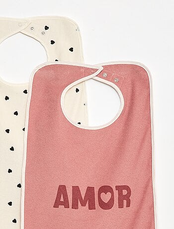 Lot de 2 grands bavoirs éponge - collection facile à enfiler