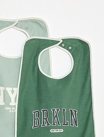 Lot de 2 grands bavoirs éponge - collection facile à enfiler