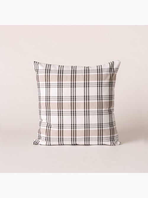 Lot de 2 housses coussin à carreaux et rayures multiples combinés, zippées - Gamusi. - Kiabi