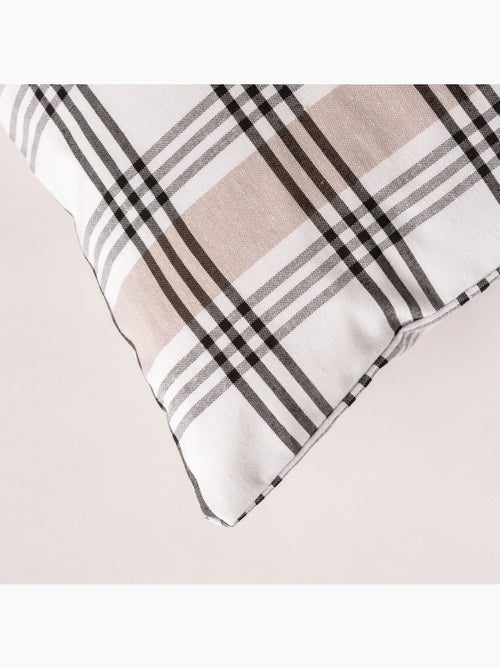 Lot de 2 housses coussin à carreaux et rayures multiples combinés, zippées - Gamusi. - Kiabi