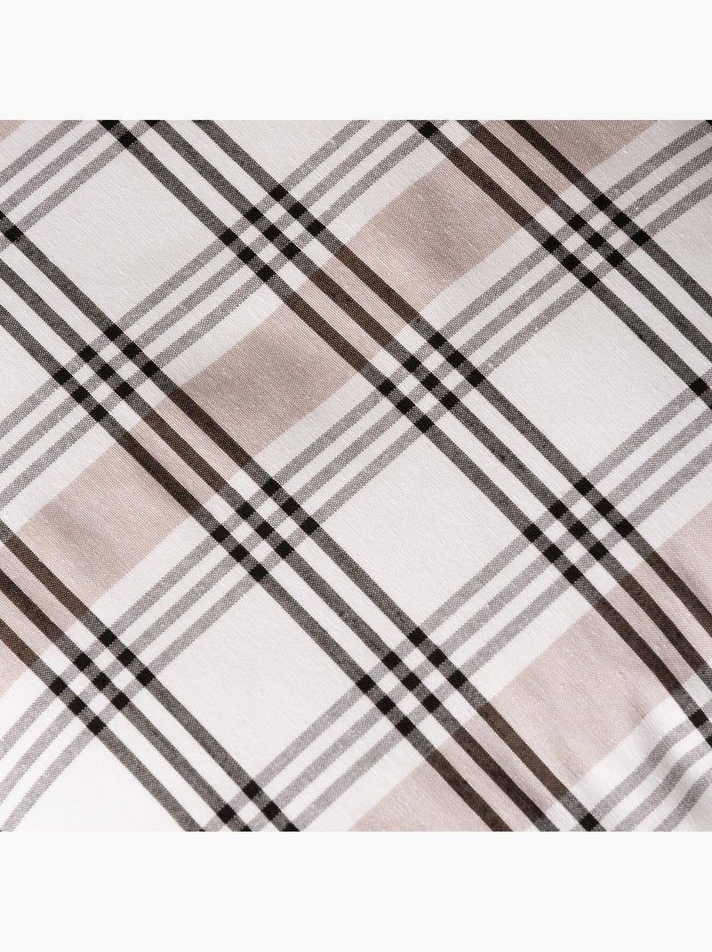 Lot de 2 housses coussin à carreaux et rayures multiples combinés, zippées - Gamusi. Noir Beige - Kiabi