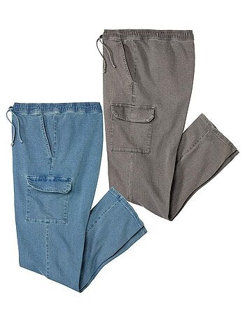 Lot de 2 Jeans Cargo TOP CONFORT - ATLAS FOR MEN