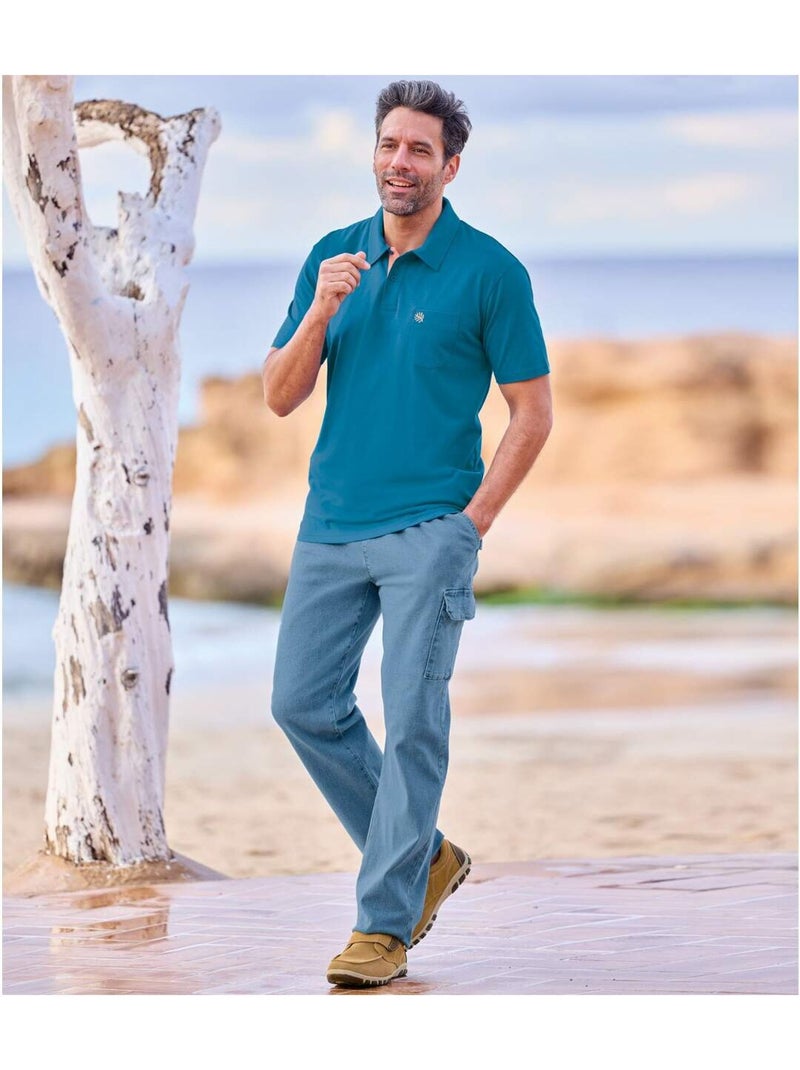 Lot de 2 Jeans Cargo TOP CONFORT  - ATLAS FOR MEN Bleu Gris - Kiabi