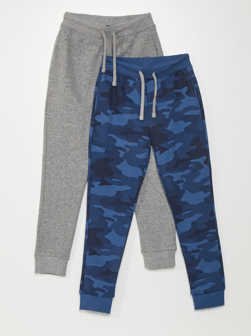 Lot de 2 jogging en molleton Gris/bleu marine - Kiabi