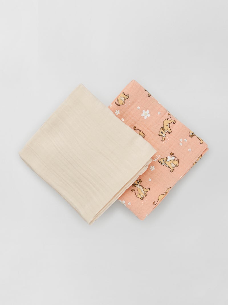 Lot de 2 langes 'Disney' corail nala - Kiabi
