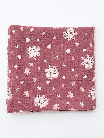 Lot de 2 langes 'Disney' 'Marie' en double gaze de coton 60x60 cm