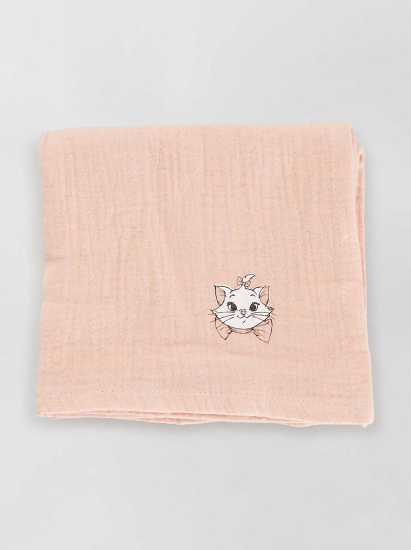 Lot de 2 langes 'Marie' rose/écru - Kiabi