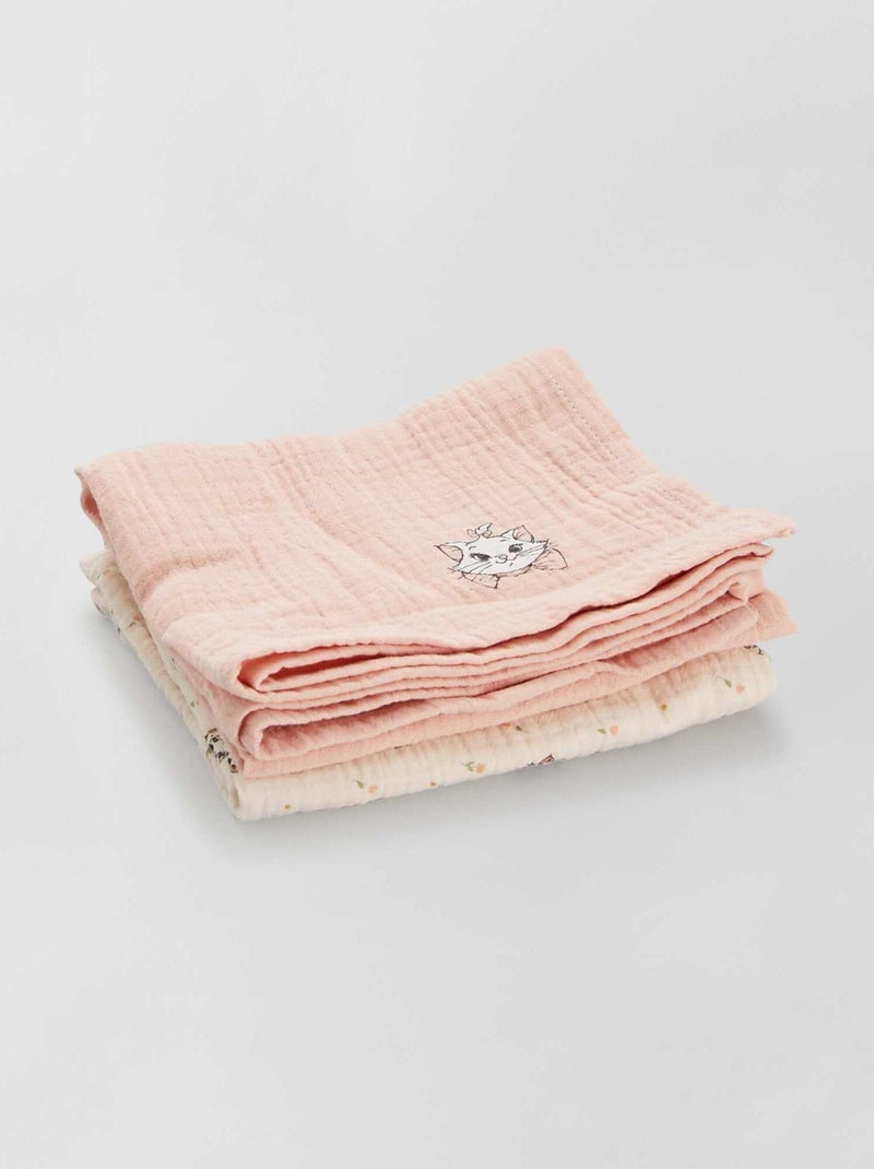 Lot de 2 langes 'Marie' rose/écru - Kiabi