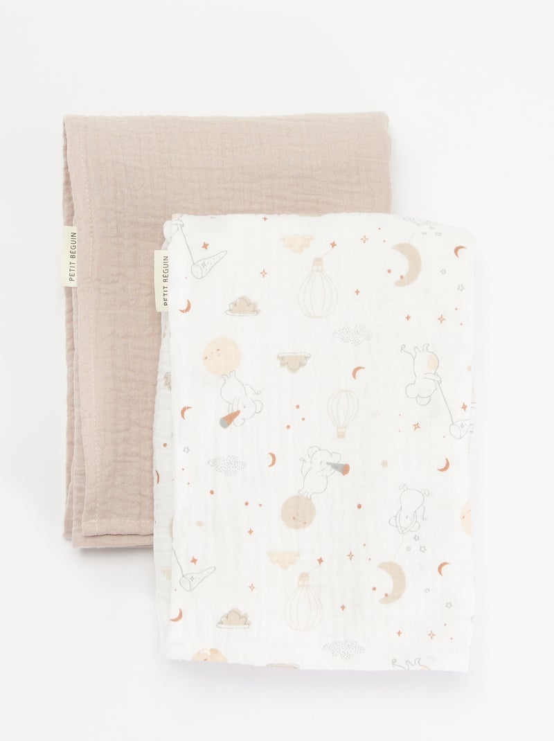 Lot de 2 langes 'Petit Béguin' Beige - Kiabi