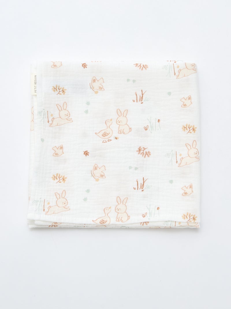 Lot de 2 langes 'Petit Béguin' Blanc - Kiabi