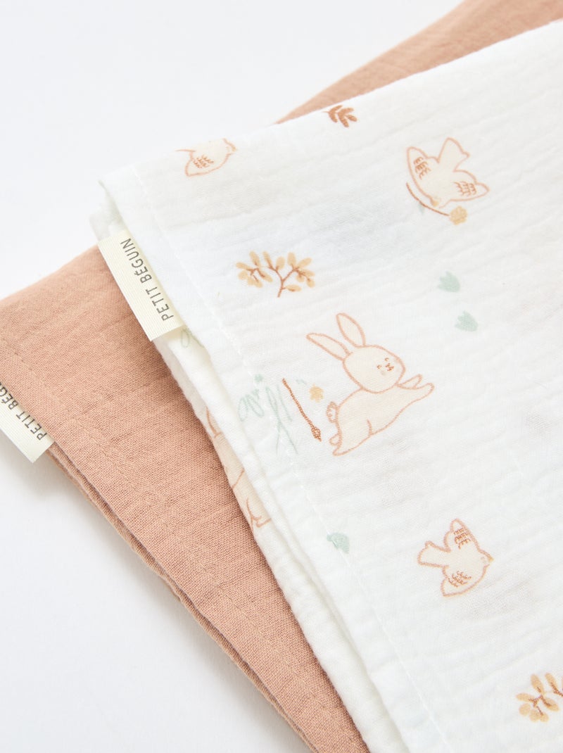 Lot de 2 langes 'Petit Béguin' Blanc - Kiabi