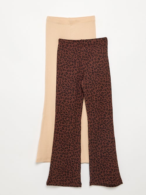 Lot de 2 leggings - 1 uni + 1 imprimé - Kiabi Lot de 2 leggings - 1 uni + 1 imprimé - Kiabi