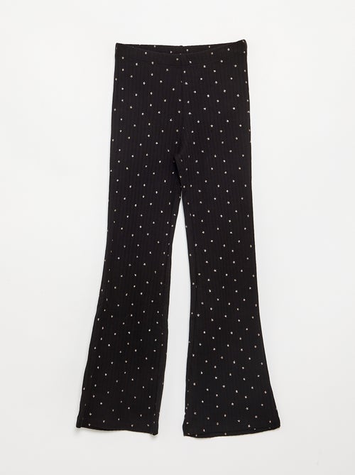 Lot de 2 leggings - 1 uni + 1 imprimé - Kiabi